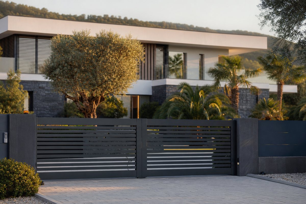Réalisation de portail aluminium haut de gamme Portailux